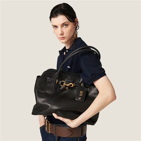 miu miu bamboo handle bag|Black Aventure Nappa Leather Top.